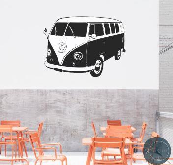 50094 - Vw Bus matt vinyl wall decal 800mm x 600mm